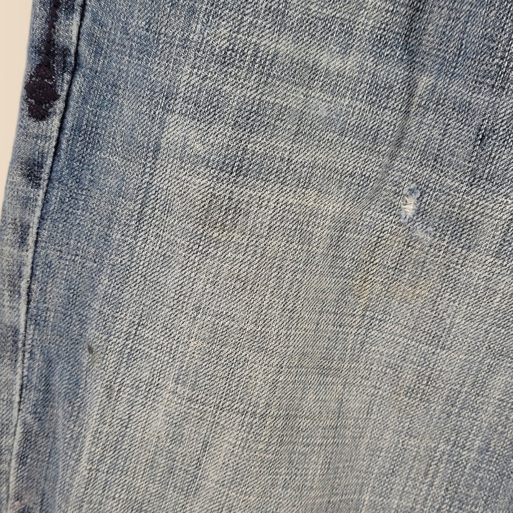 Russell Simmons Argyleculture Jeans Mens 32x30 Blue Straight Leg Embroidered - Picture 8 of 8